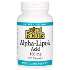 Вітамінно-мінеральний комплекс Natural Factors Альфа-ліпоєва кислота, 100 мг, Alpha-Lipoic Acid, 120 капсул (NFS-02096)
