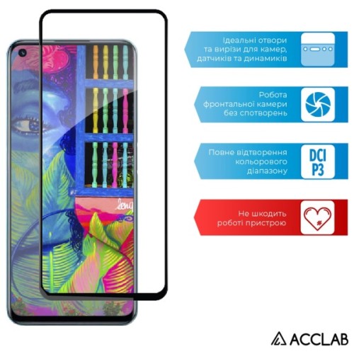 Скло захисне ACCLAB Full Glue Realme 9i Black (1283126531156)
