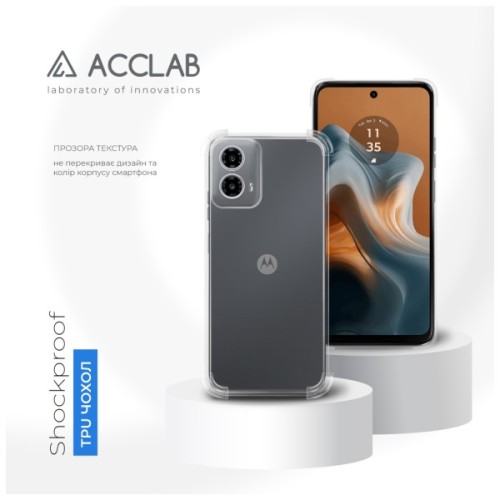 Чохол до мобільного телефона ACCLAB TPU ShockProof Motorola Moto G34 Transparent (1283126610936)