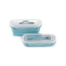 Ланч-бокс СИЛА складаний з кришкою-засувкою блакитний 540 мл (960561)
