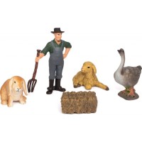 Фігурка Kids Team набір Ферма фермер, гуска, кролик, ягня, гуска, ягня (Q9899-T7_4)