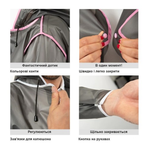 Дощовик Perletti City сірий/білий L (14210708L)