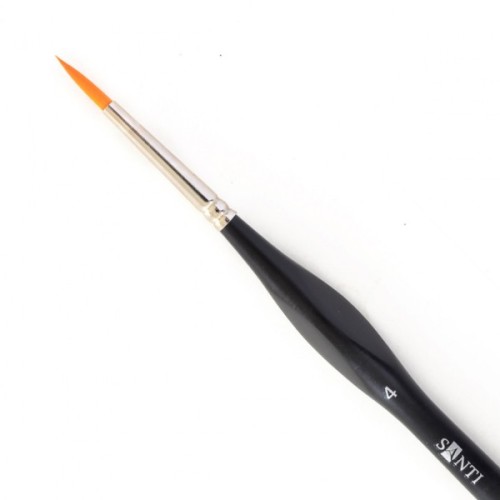 Пензлик для малювання Santi синтетика Sensation, коротка вигнута ручка, лайнер, №4 (310776)