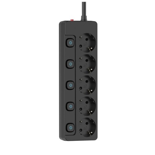 Мережевий фільтр живлення ColorWay CW-PSEA55SBK 5 розеток5м (CW-PSEA55SBK)