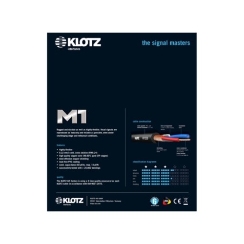 Мікрофонний кабель Klotz M1 Prime Microphone Cable XLR Male - Balanced Jack 5 m (229118)
