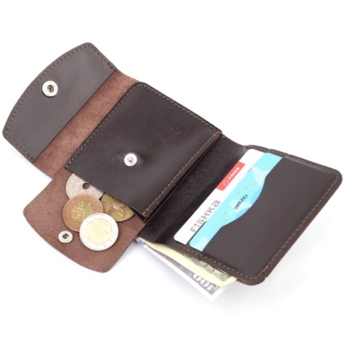 Портмоне Shvigel З натуральної шкіри Коричневе (16621)