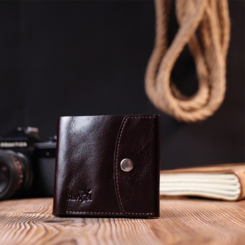 Портмоне Shvigel З натуральної шкіри Коричневе (16621)