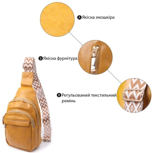 Сумка Vintage З гладкої екошкіри Жовта (22769)