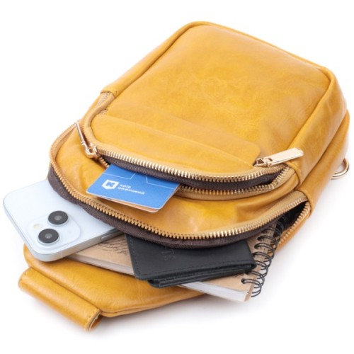 Сумка Vintage З гладкої екошкіри Жовта (22769)