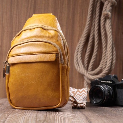 Сумка Vintage З гладкої екошкіри Жовта (22769)