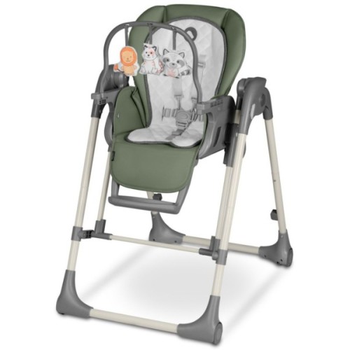 Стілець для годування Lionelo 2 в 1 Laurice Green Olive з функцією гойдалки (LO-LAURICE GREEN OLIVE)