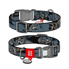 Нашийник для тварин WAUDOG Nylon з QR паспортом "Тінь Бетмена", пластиковий фастекс, M (281-1078)
