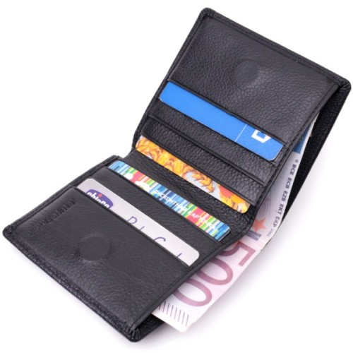 Гаманець ST Leather З натуральної шкіри Чорний (19466)