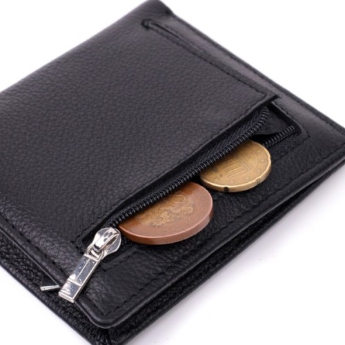 Гаманець ST Leather З натуральної шкіри Чорний (19466)