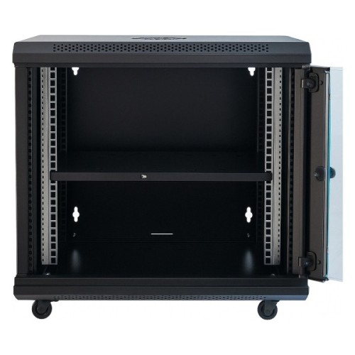 Шафа настінна GEAR 12U 19" 600x450x650 мм, + полка 19", black (GWMSN-12U-600-450)