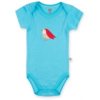 Боді дитяче Luvable Friends синій з бамбука з пташкою (68336.B.6-9)