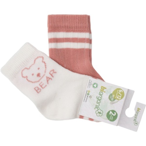 Шкарпетки дитячі Bibaby з ведмедиком (68412-6-12-creampink)