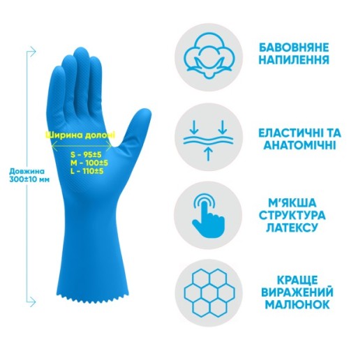 Рукавички господарські Добра Господарочка Латексні Міць Розмір S (4820086523738)