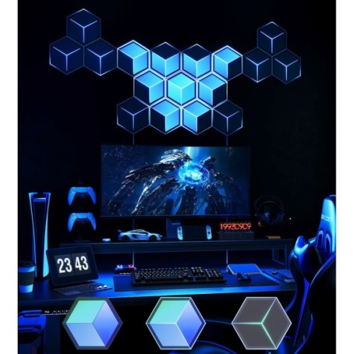 Світильник Govee H606A Glide Hexagon Light, 7шт, RGBIC WI-FI/Bluetooth, Meteor grey (H606AC81)