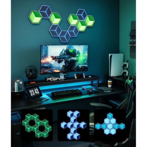 Світильник Govee H606A Glide Hexagon Light, 7шт, RGBIC WI-FI/Bluetooth, Meteor grey (H606AC81)