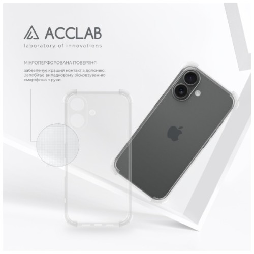 Чохол до мобільного телефона ACCLAB ShockProof Apple iPhone 16 Plus Transparent (1283126599132)