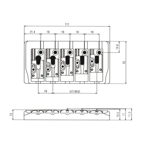 Бридж для гітари Paxphil BB405 Black