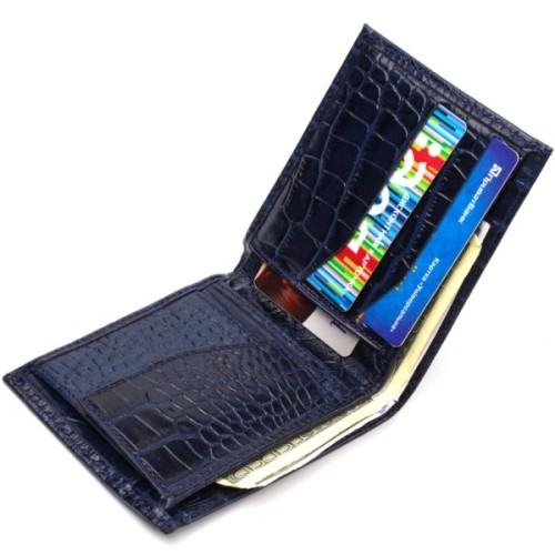 Портмоне Canpellini З натуральної шкіри Синє (21774)