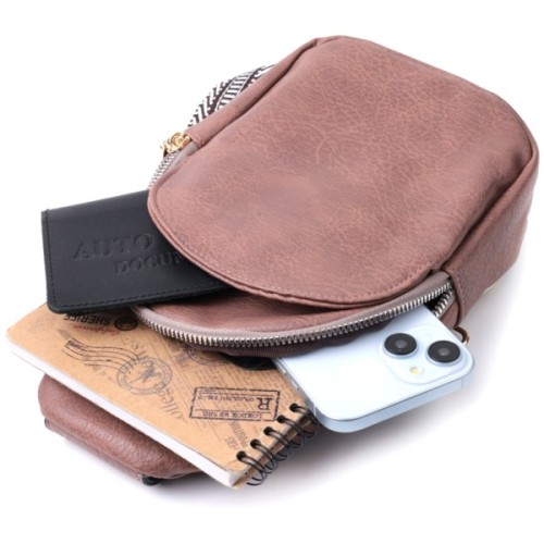 Сумка Vintage Компактна жіноча через плече з екошкіри Коричнева (22778)