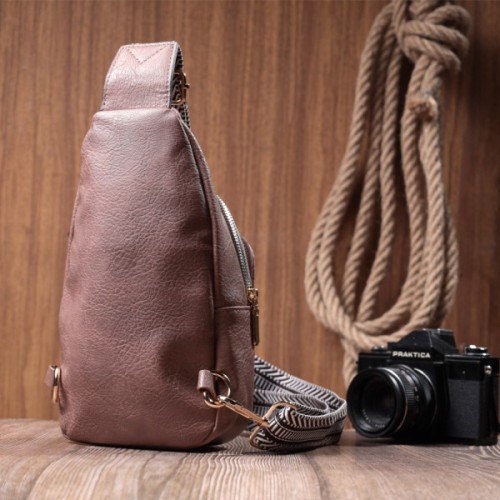 Сумка Vintage Компактна жіноча через плече з екошкіри Коричнева (22778)