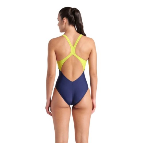 Купальник Arena Breath Swimsuit V Back Lb 008330-760 чорний, жовтий, зелений, синій 36 (3468337422037)