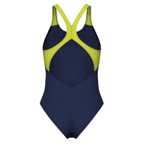 Купальник Arena Breath Swimsuit V Back Lb 008330-760 чорний, жовтий, зелений, синій 36 (3468337422037)