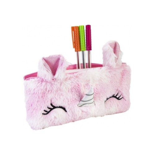 Пенал Cool For School плюшевий 1 відділення рожевий (CF87068)