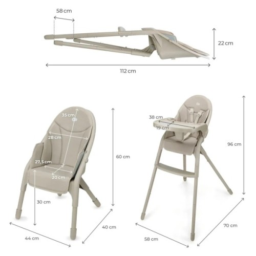 Стілець для годування Kinderkraft Dinnly Beige (5902533931569)