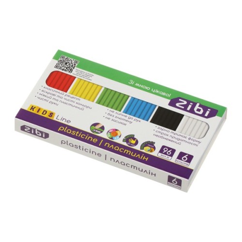 Пластилін ZiBi KIDS Line 6 кольорів, 96 г (ZB.6271)