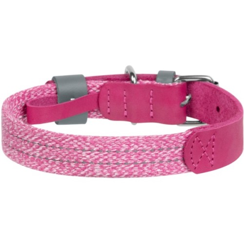Нашийник для тварин WAUDOG Classic зі шкіри та відновленої бавовни S 15 мм х 27-36 см рожевий (58907)