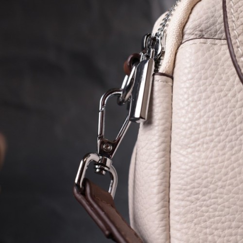 Сумка Vintage Маленька жіноча з натуральної шкіри Біла (22323)