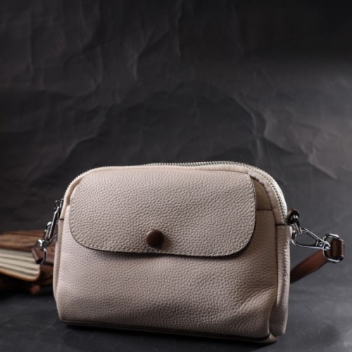 Сумка Vintage Маленька жіноча з натуральної шкіри Біла (22323)