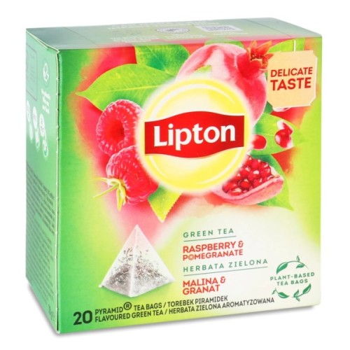 Чай Lipton зелений "Raspberry&pomegran" 20 пакетиків (5063270108413)