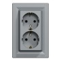 Розетка Schneider Electric ASFORA із заземленням подвійна сталь 16А (EPH9900162)