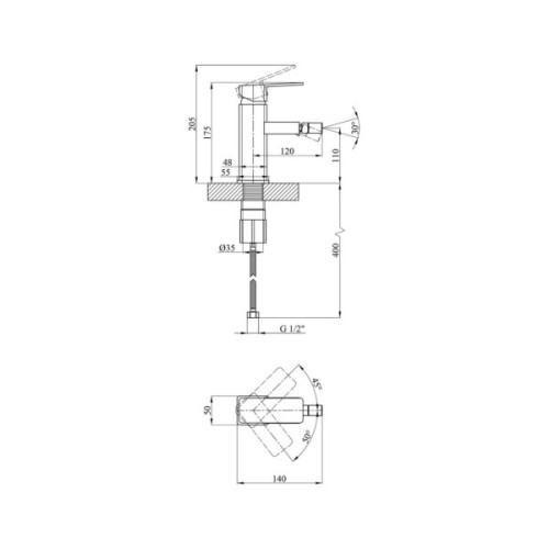 Змішувач Kroner Ems-C020 (CV012073)