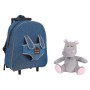 Рюкзак дитячий Perletti Toys Holly Hippo з м''якою іграшкою, на колесах, джинсовий (P13074)