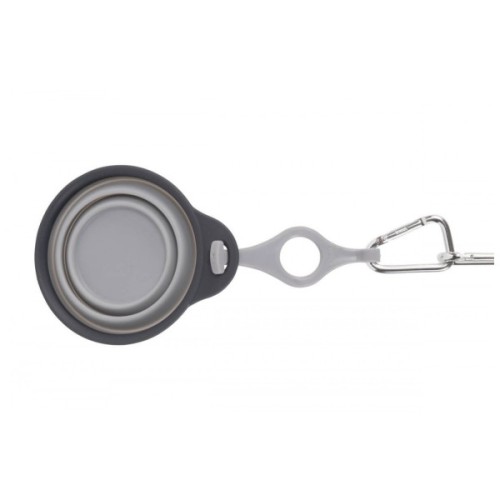 Посуд для собак Dexas Дорожня складна миска Тревел Кап з кріпленням на пляшку 240 мл (світло-сіра) (0084297308971)