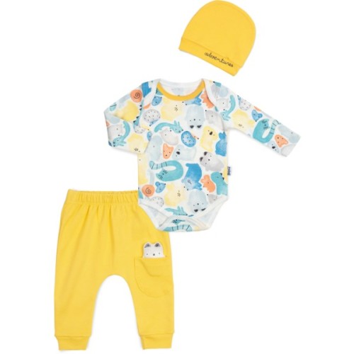 Набір дитячого одягу Miniworld з шапочкою (16317-68B-cream)