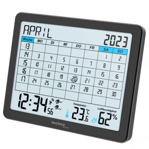 Настільний годинник Technoline календар WT2600 Black (DAS302467)