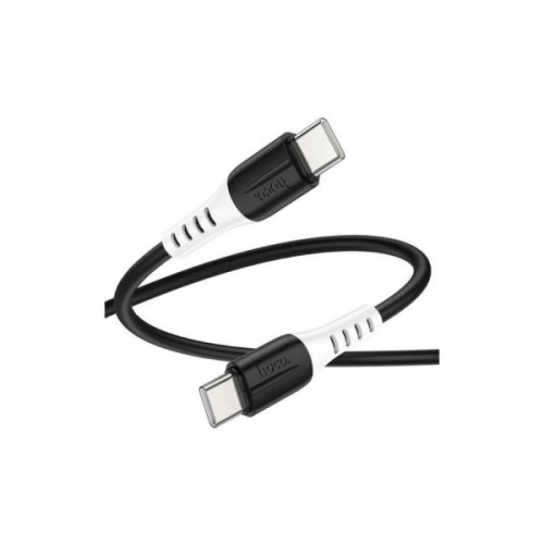 Дата кабель USB-C to USB-C 1.0m 60W silicone X82 black HOCO (6931474768599)