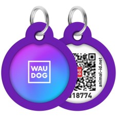 Адресник для тварин WAUDOG Smart ID з QR паспортом "Градієнт фіолетовий", коло 30 мм (230-4034)