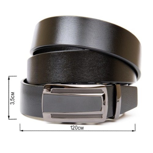 Ремінь Vintage Чоловічий з темною пряжкою автомат Чорний (20295)