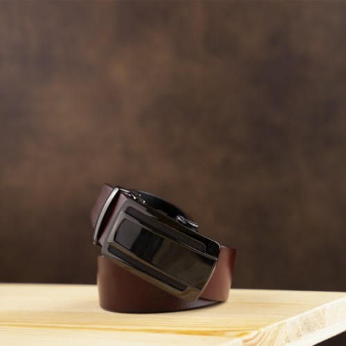 Ремінь Vintage Чоловічий з темною пряжкою автомат Чорний (20295)