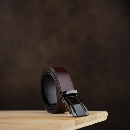 Ремінь Vintage Чоловічий з темною пряжкою автомат Чорний (20295)