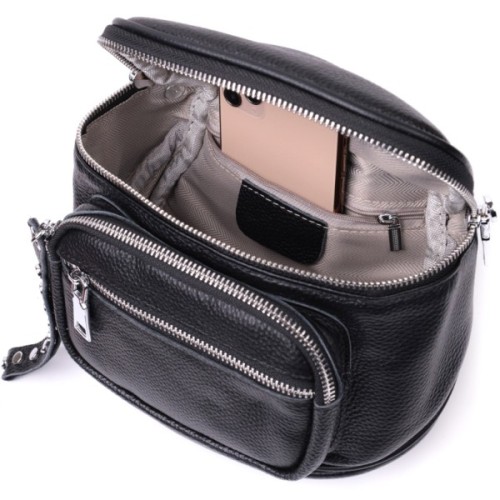 Сумка Vintage З натуральної шкіри Чорна (22388)